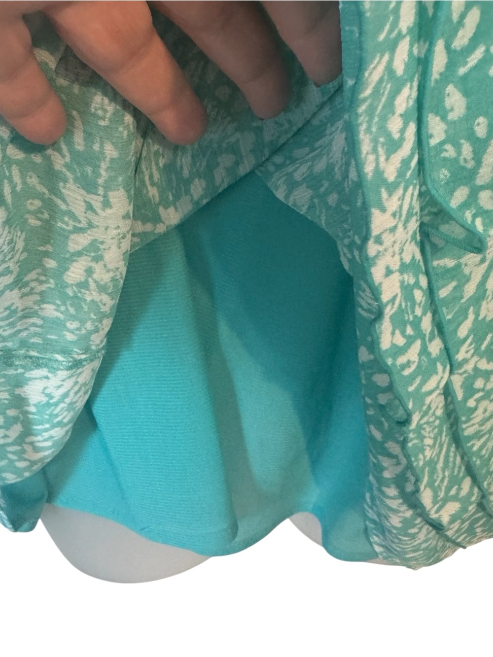 OLD NAVY Aqua Floral Double-Layer Attached Tank Top  XLARGE   #11 - Picture 3 of 7